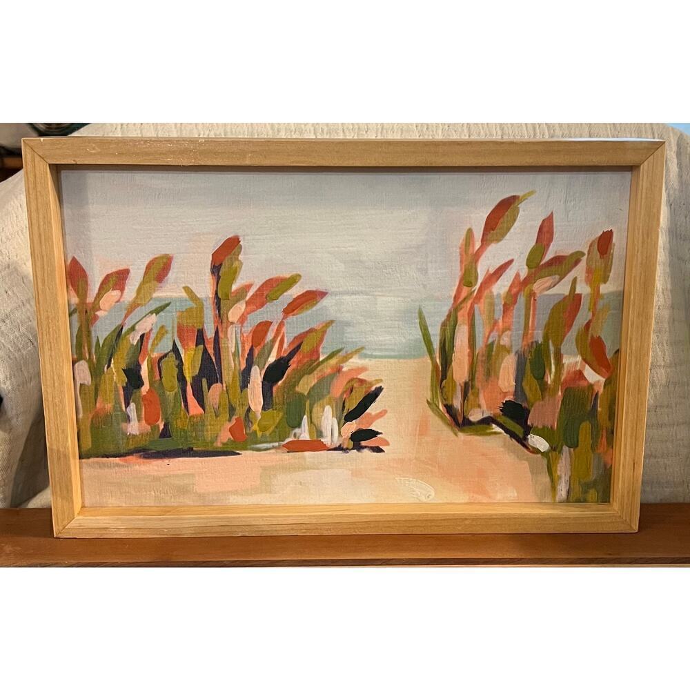 Beach scene painting from primitives by Kathy
